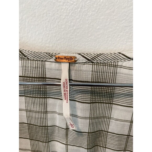 Free People Womens Time Out Ivory Eyelet V-Neck Tunic Top Shirt Large - Picture 3 of 8